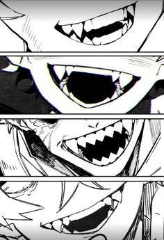 an anime story page with two different faces and mouth shapes, one is black and the other is white