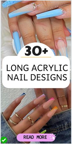 Elevate your manicure with eye-catching long acrylic nail designs that exude sophistication and glamour. Transform your nails with dramatic stiletto shapes and intricate 3D embellishments for a bold statement. Embrace the beauty of long nails and unleash your creativity with these stunning designs!