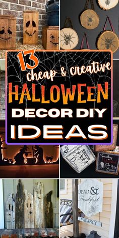 halloween decorations and crafts are featured in this collage