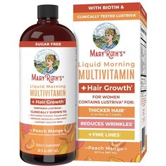 PRICES MAY VARY. HAIR GROWTH PRODUCT: We’ve formulated a multivitamin not only to support your daily wellness but also to support your hair growth and skin health. Lustriva, included in this formula, is clinically proven for hair growth by increasing hair thickness in women in as early as 3 weeks! MARY RUTH MULTIVITAMIN HAIR GROWTH: Clinically tested Lustriva is also shown to reduce facial wrinkles and fine lines, and improve skin texture. Also included are vitamin C, B complex vitamins, vitamin Energy Vitamins, Increase Hair Thickness, Liquid Multivitamin, Accelerate Hair Growth, Aloe Vera Hair Mask, Hair Growth Women, Biotin Hair Growth, Aloe Vera For Hair, Facial Wrinkles