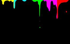 a black background with multicolored paint dripping from the bottom to the top and bottom