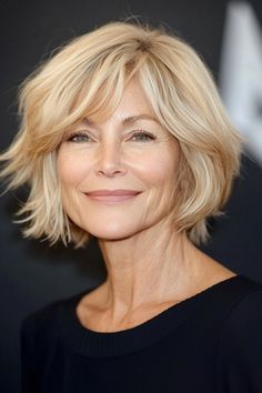 Click for More ➡️ | Save for Later ❤️  Choppy layers in a honey blonde color give a playful, textured look, perfect for adding some edge to a classic bob. (Honey Blonde Choppy Bob - Youthful Hairstyles Over 50) Bob Cuts For Women, Youthful Hairstyles, Long Bob With Bangs, Haircut For Women, Older Women's Hairstyles, Chic Haircut, Choppy Layers, Classic Bob, Choppy Bob