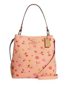 Polished pebble leather and smooth leatherCenter zip compartmentSnap closureHandle with 8" dropDetachable strap with 20 1/2" drop for shoulder or crossbody wear10 1/4" (L) x 10" (H) x 5" (W)Style No. C8214Color: Faded Blush Multi Coach Town Bucket Bag, Hand Bags For Women, Polished Pebble, Girly Bags, Gold Bag, Cute Handbags, Fancy Bags, Coach Outlet, Pretty Bags