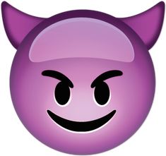 an emo smiley face with horns on it