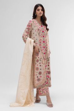 Sana Safinaz FW23SGE323 Ready To Wear Sana Safinaz, Ladies Clothing, Suit Fabric, Shalwar Kameez, Pakistani Outfits, Raw Silk, Best Brand, Clothing Brand, Ready To Wear