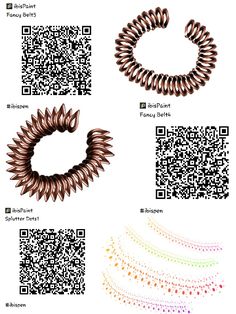 several different types of hair clips with qr - code on the front and side