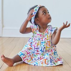 3.1415926... Your tiny mathematician can now sport everyone’s favorite irrational number on this rainbow ­colored, comfortable, soft and stretchy infant dress with snapsuit. Check out the matching infant headband! Only Girl, Baby Patterns, Girl Clothes