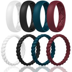 PRICES MAY VARY. Comfortable – Egnaro silicone wedding bands have an awesome smooth ergonomic design on the top combined with a perfect comfort fit design on the inside. Don't worry to get a ring mark even wearing for a long time. PREMIUM SILICONE -Our rings are all made of pure medical grade silicone. They’re comfortable, smooth, non-conductive and definitely safe even for sensitive skin,not to be damaged from heavy work or strenuous exercise like electrical work , swimming, weight lifting ,etc Silcone Wedding Rings, Silicone Ring Women, Wedding Bands Women, Rubber Wedding Band, Rubber Rings Wedding, Silicone Wedding Band, Stackable Rings Wedding, Silicone Wedding Rings, Braided Ring