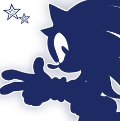 an image of sonic the hedgehog holding his hand out to catch something with stars in the background