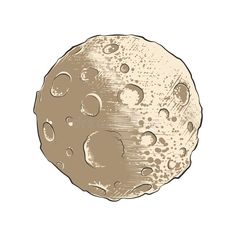 the moon with drops of water on it, hand drawn in ink royalty illustration stock illustration