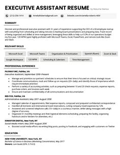 an executive assistant resume is shown in this file, it shows the skills and abilities to write