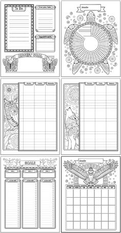 printable coloring pages for adults and children with animals, flowers, and other things