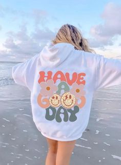 Have A Good Day Hoodie, Smiley Face Hoodie, Preppy Hoodie, Preppy Sweatshirts, Harajuku Hoodie, Sweatshirt Y2k, Preppy Beach, Trendy Hoodies, Aesthetic Hoodie