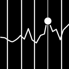 a line graph with an upward arrow going up to the top and down at the bottom