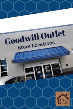 the good will outlet store location is shown in blue and white with an arrow pointing to it