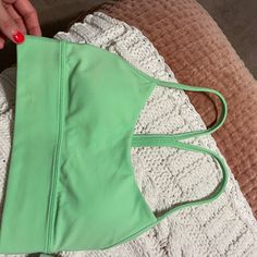 Neon Green Size 2. Nwot Spring Green Sports Bra, Green Sports Bra For Light Exercise In Summer, Green Summer Sports Bra With Light Support, Longline Bra, Neon Green, Long A Line, Lululemon Athletica, Size 2, Neon