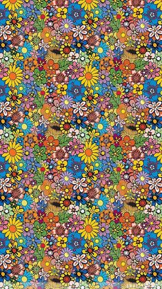 an image of a colorful flowered background with lots of flowers on the bottom half