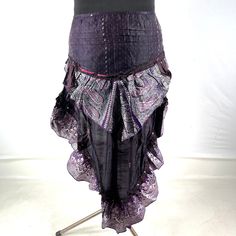 Luna Steampunk Over Skirt, Bustle skirt, tribal mini skirt, fashioned from vintage silk brocade.  This tail skirt is a great addition to all sorts of outfits.  Easily add an extra, colourful layer over leggings, tights, skirts or shorts. Wear at the back or side. The skirt is adjustable in fitting. It has 2 silk ties which are attached to two strong brass hoops for added style and functionality. Strong stitching, pleating and layers of ruched fabric on the tail makes this an eternally stunning p Cosplay Tail, Wrap Over Skirt, Steampunk Festival, Bustle Skirt, Over Skirt, Brass Hoops, Silk Brocade, Skirt Vintage, Dress Ideas