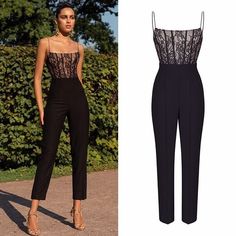 F00001704-102 Slim Jumpsuit, Long Pant Jumpsuit, Charlotte Dress, Straps Jumpsuit, Rompers Womens Jumpsuit, Overall Jumpsuit, Jumpsuit Elegant, Lace Jumpsuit, Person Standing