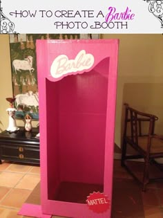 a barbie photo booth is shown with the name barbie on it's front door