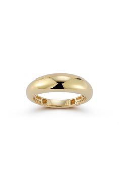 Polished 14-karat gold adds warmth to a timeless band ring with a slight dome for minimalist appeal. 2.5mm width 14k-gold Made in Turkey Classic Dome Ring With Polished Edges For Anniversary, Polished Rounded Promise Ring Jewelry, Classic Formal Dome Ring With Polished Edges, 14k Gold Domed Signet Ring With Polished Finish, Classic Jewelry With Polished Edges And Round Band, Timeless Dome Ring With Polished Finish For Promise Ring, Timeless Stamped 14k Yellow Gold Dome Ring, Timeless Domed Jewelry With Polished Finish, Timeless Domed Polished Jewelry