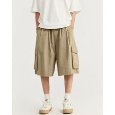 G-027-33 Spring Outdoor Short Length Cargo Pants, Spring Outdoor Short-length Cargo Pants, Casual Relaxed Fit Cargo Pants With Built-in Shorts, Casual Summer Cargo Pants For Outdoor, Baggy Khaki Casual Shorts, Casual Baggy Khaki Shorts, Baggy Casual Shorts For Outdoor, Short Cargo Pants For Spring, Casual Baggy Shorts For Outdoor