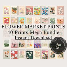 flower market prints 40 print mega bundle instant