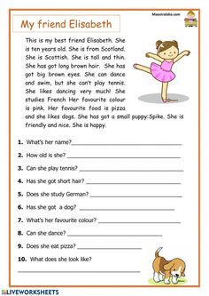 a printable worksheet for reading the poem, my friend elibeth