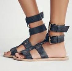 Nwot. Update Your Warm-Weather Footwear Collection With These On-Trend Gladiator Sandals Adorned With Studded Details And Adjustable Ankle Straps For A Secure Fit. Upper And Lining Leather Buckle Closure Office Shoes Women, Rustic Hardware, Leather Gladiator Sandals, Beautiful Sandals, Free People Clothing Boutique, Shoe Inspiration, Stylish Boots, Free People Shoes, Cute Sandals