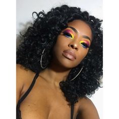 Colorful Eye Makeup Black Women, Eyeshadow For Brown Skin, Cool Face Makeup, Vibrant Makeup