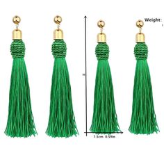 1pair Fashionable Bohemian Long Tassel Earrings For Women For Daily Decoration, Vintage And Special Gift For Friends Adjustable Green Tassel Earrings For Summer, Green Bohemian Tassel Earrings For Party, Bohemian Green Tassel Earrings For Party, Green Tassel Beach Earrings, Beach Green Tassel Earrings, Elegant Green Tassel Earrings With Fringe, Elegant Green Tassel Earrings For Summer, Green Tassel Drop Earrings With Latkans, Green Tassel Earrings