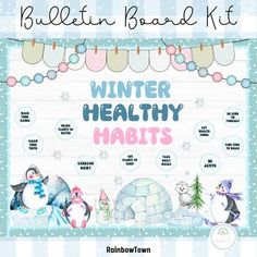 the bulletin board kit for winter healthy habitts