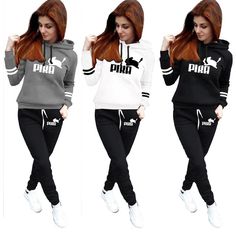 Women Fashion Jogger Tracksuit Two Piece Outfits Ladies Striped Hoodie Sweatshirt and Sweatpant Set Female Jogging Hoodies Suit Cotton Winter Tracksuit, Winter Cotton Tracksuit, Fleece Long Sleeve Tracksuit, Cotton Hooded Sportswear Set, Winter Jogging Tracksuit With Letter Print, White Casual Hoodie For Jogging, Trendy Cotton Hoodie Tracksuit, Stretch Hoodie For Winter Jogging, Cotton Stretch Tracksuit