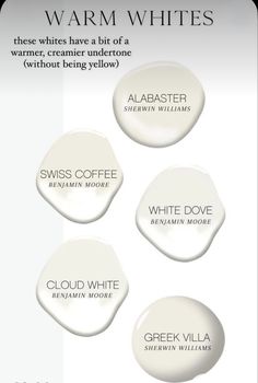 four white creams with different names on them