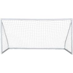 a white soccer goal on a white background