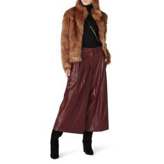 Mocha brown faux fur (80% Acrylic, 20% Modacrylic). Jacket. Long sleeves. Pockets. Satin lining. 21" from shoulder to hemline. Imported. Open Front Jacket, Mocha Brown, Rent The Runway, Jacket Long, High Neckline, Mocha, Fur Coat, Faux Fur, Wedding Party