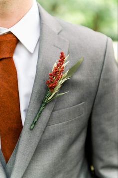 Grey Groomsmen Suits Terracotta, Rust Bridesmaid Dress And Groomsmen, Fall Color Tuxedo, Fall Wedding Gray Suit, Groomsman Terracotta, Maroon Wedding Party Attire, Tan Tux With Burnt Orange, Fall Wedding Groom Attire Grey, Burnt Orange Wedding Groomsmen Grey Suits