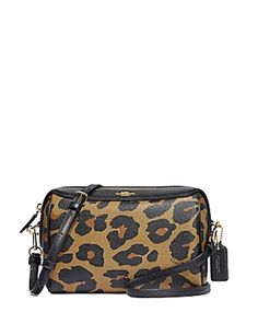 Coach Bennett Crossbody in Leopard Print | Brixton Baker Tweed Set, Shirts Women Fashion, Glitter Nail Art, Retail Therapy, Smooth Leather, 4 H, Wallets, Clutch Bag, Zip Pockets