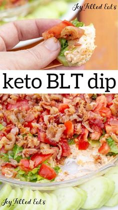 the keto blt dip is ready to be eaten