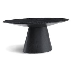 a black round table with a white background