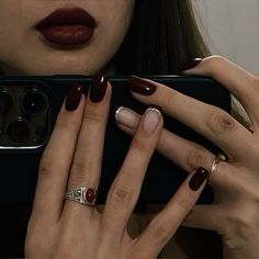 Cherry Red Manicure, Gel Red Nails Ideas, Red Nails New Year, Red New Years Nails, Cherry Manicure, Red Manicure Ideas, Nail Cherry, Red Cherry Nails, New Year Manicure