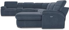 Crescent Place Navy Blue Polyester Fabric 6 Pc Power Reclining Sleeper Sectional | Rooms to Go Sleeper Sectional, Rooms To Go, New Home Designs, Power Recliners, Recliner, Crescent, Sectional, Polyester Fabric, New Homes