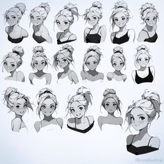 some drawings of different hairs and hair styles for the character frozen princesses in disney's frozen world