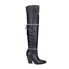 Introducing the new Pocket Boots from Primadons and Donnas. These 10cm thigh boots are the perfect addition to any wardrobe. With a faux leather upper and rubber sole, these boots are made to order and will take around 2-3 weeks to arrive. Available in sizes 35-43, these boots are sure to make a statement. For a custom fit, please add the custom fit fee to your order. Search for the custom fit fee in the products section to find out more. Boots are sold with Stiletto heel. If you want to change Modern Leather Thigh High Heeled Boots, Modern Thigh High Leather Heeled Boots, Modern Thigh-high Leather Heeled Boots, Trendy Leather Over-the-knee Platform Boots, Trendy Over-the-knee Leather Boots, Edgy Leather Over-the-knee Heeled Boots, Trendy Leather Over-the-knee Boots, Chic Over The Knee Boots With Zipper Closure, Chic Over-the-knee Boots With Zipper Closure