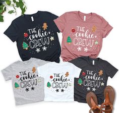 Cookie Day Shirts, Christmas Cookie Baking Shirts, Christmas Baking Shirt Ideas, Cookie Baking Crew Shirt, Cookie Crew Shirt, Christmas Baking Shirts, Cricut Christmas Shirts, Christmas Cookie Shirt, Cookie Baking Crew