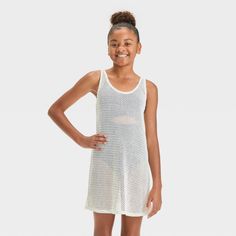 Make their pool or beach time more fun with this Cover-Up Dress from art class™. Made of 100% recycled polyester, this sleeveless dress features a crochet design for a cool look. Easy to wear over any of their favorite swimsuits, the pull-on style allows for easy on and off. art class™: One-of-a-kind looks for the one and only you. Crochet Design, Art Dress, Beach Time, The One And Only, Swimsuit Cover Ups, Cover Up Dress, Art Class, Crochet Designs, One And Only