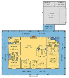 the floor plan for a house with an attached garage