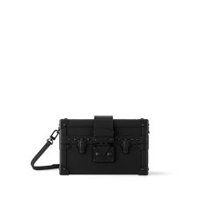 LOUIS VUITTON® - Petite Malle - All Black Louis Vuitton Petite Malle, Louis Vuitton Trunk, Handbags Louis Vuitton, Trunk Bag, Leather Denim, Woman Bags Handbags, Louis Vuitton Official, Wallet Pouch, Monogram Bag