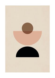 an abstract art print with a person's head in the center, on a beige background