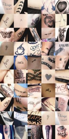 many different tattoos are shown in this collage